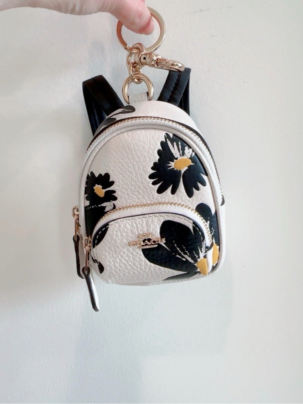 NWT COACH Mini Backpack Coin Case Bag Charm Floral Print CZ605 - Picture 6 of 8